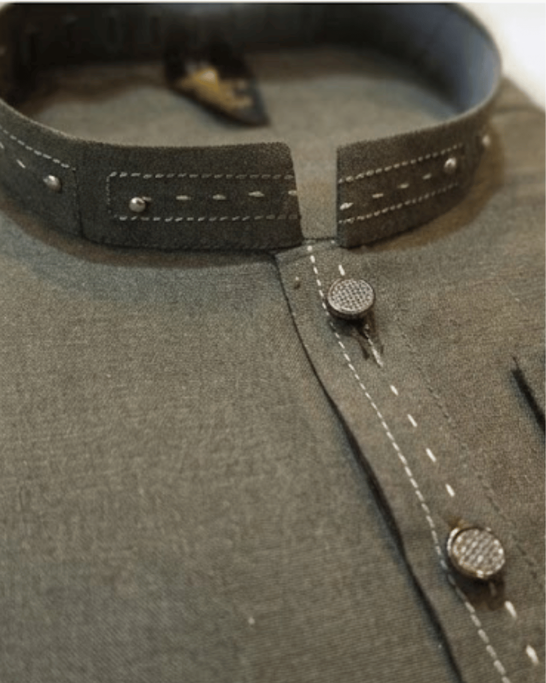 Olive Green M.V.S Wash & Wear Kurta Trouser – Premium Kids Eid Outfit